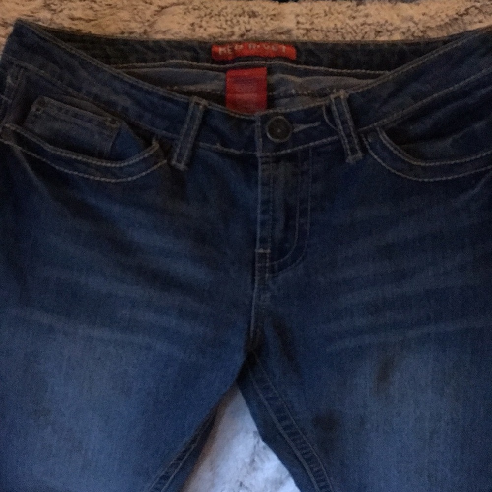 Red Rivet Thickstitch Jeans. Size 11